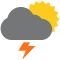 Bewölkt mit stürmischen Regenschauern