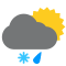 Regen und Schnee bei bewölktem Himmel